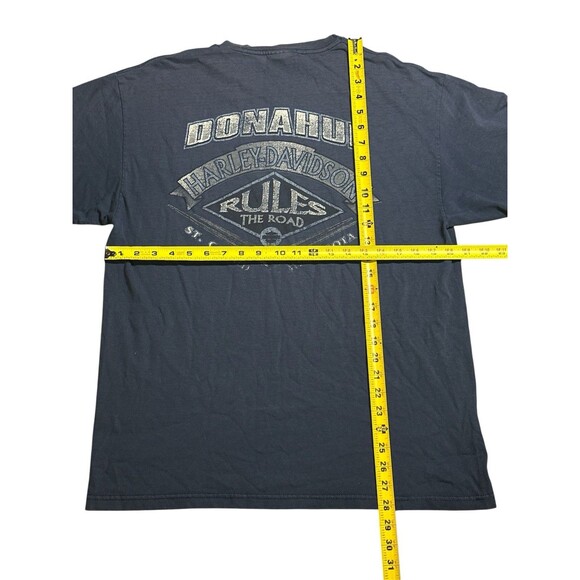 Y2K Harley-Davidson Faded Motorcycle Bike T-shirt Men's Size Large Double‎ Sided - Picture 8 of 8